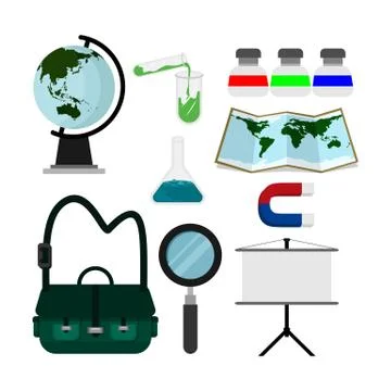 School Student Stuff Illustration Set 库存插图