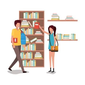 School students with books vector design イラスト素材