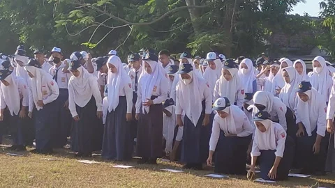 School students in Java, Indonesia Stock Footage 246456712
