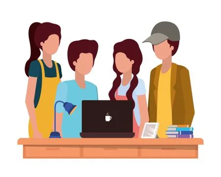 School students kids vector design Stock Illustration