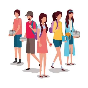 School students kids vector design イラスト素材