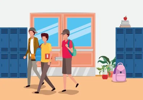 School students kids vector design Stock Illustration