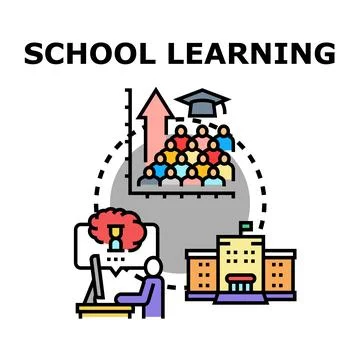 School students remote learning graduation education Stock Illustration