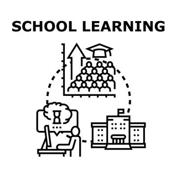 School students remote learning graduation education Stock Illustration