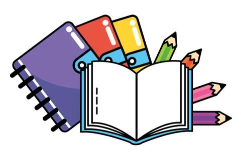 School study element cartoon 스톡 일러스트