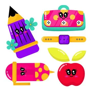 School stuff element vector for kids Stock Illustration