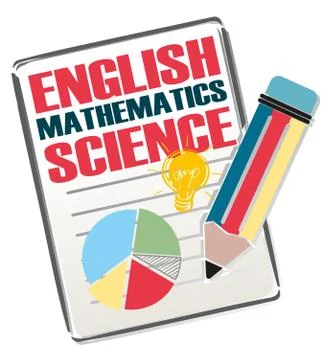 School subjects on board Stock Illustration