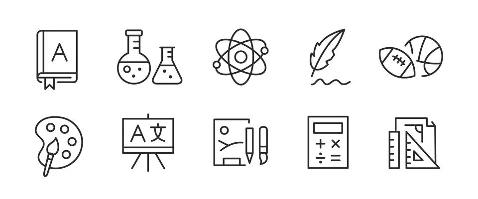 School Subjects Stock Illustration