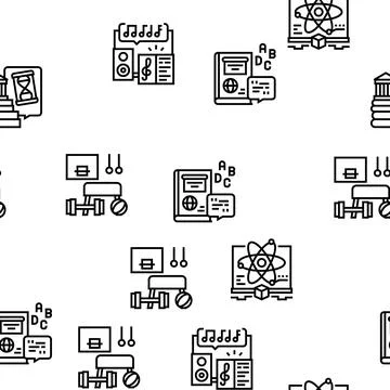 School Subjects Learn Vector Seamless Pattern Stockillustratie