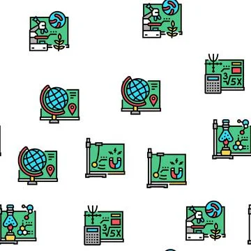 School Subjects Learn Vector Seamless Pattern Stockillustratie