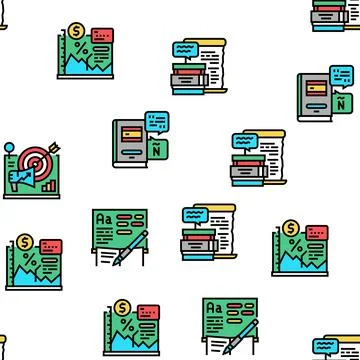 School Subjects Learn Vector Seamless Pattern Stock Illustration