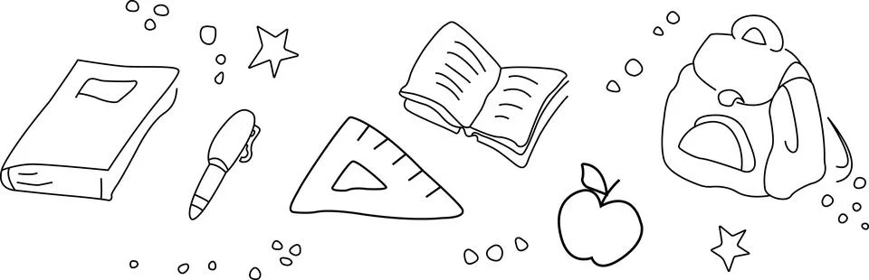 School subjects on a white background Stock Illustration