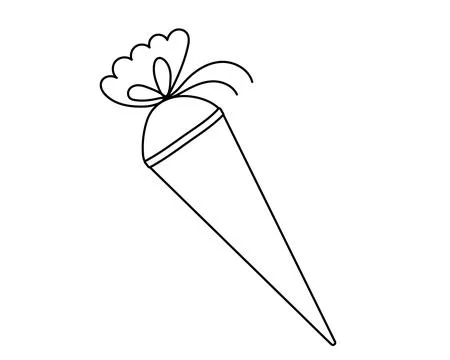 School sugar cone in simple line style.Vector illustration for color book Stock Illustration