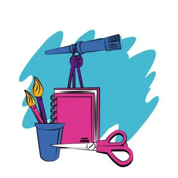 School supplies and elements Stock Illustration