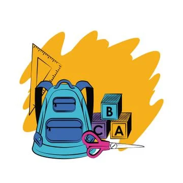 School supplies and elements Stock Illustration
