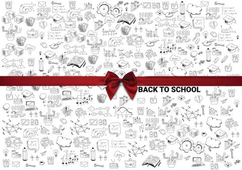 School supplies. Back to school concept. Modern vector illustration. - Vector Stock Illustration