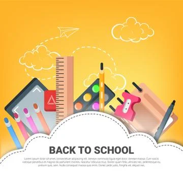 School supplies. Back to school concept - Vector Stock Illustration
