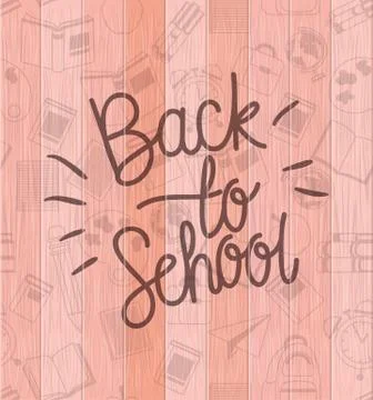 School supplies back to school pattern Stock Illustration