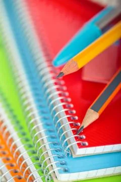 School supplies background. Stock Photos