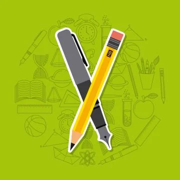 School supplies design イラスト素材