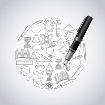 School supplies design Stockillustratie