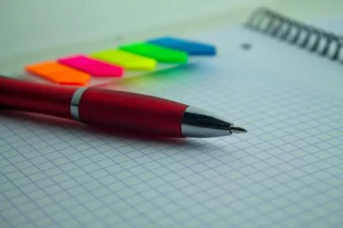 School supplies on the desk Stock Photos