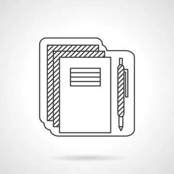 School supplies flat line vector icon. Stock Illustration