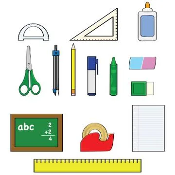 School supplies Stock Illustration