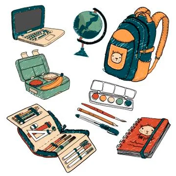 School supplies Stock Illustration