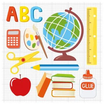 School supplies illustration Stock Illustration