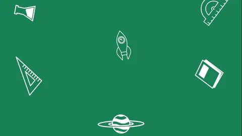 School supplies pattern in chalkboard animation Stock Footage 201900307