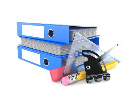 School supplies with ring binders Stock Illustration