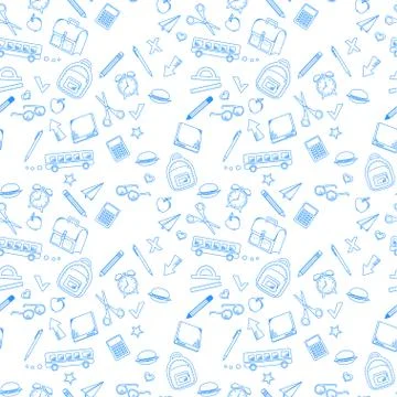 School supplies for the school Stock Illustration