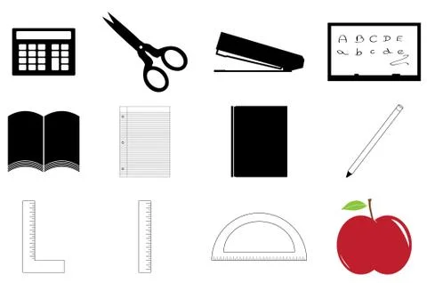 School Supplies Set Foto stock