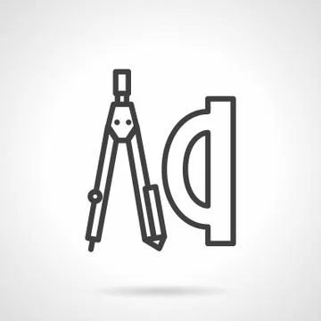 School supplies simple line vector icon. Geometry Stock Illustration