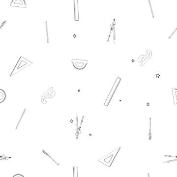 School supplies sparse pattern Stock Illustration