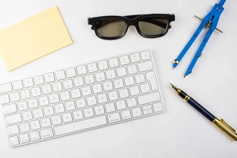 School supplies on a table Stock Photos