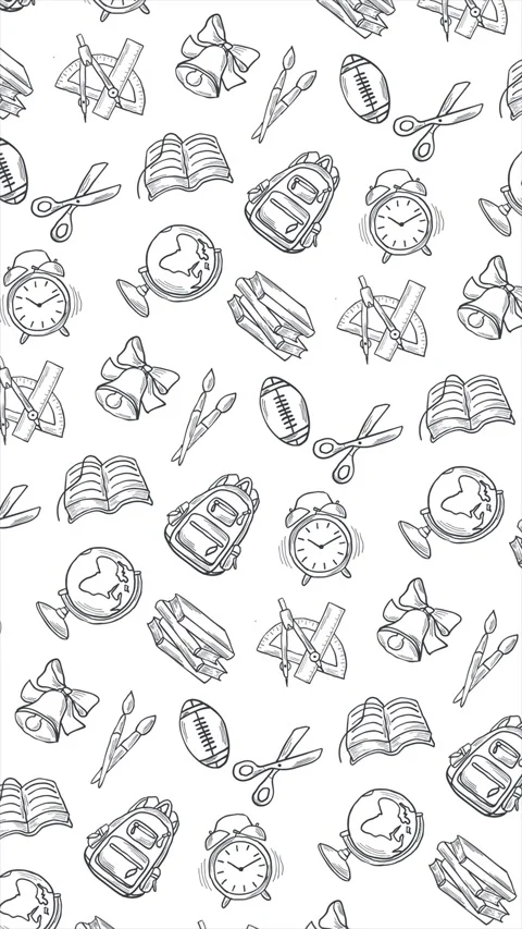 School supplies vertical background on a seamless loop Stock Footage 315068540