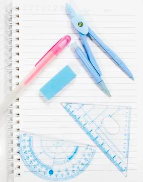 School supply set isolated Stock Photos