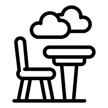 School table comfort zone icon outline vector. Change work Stock Illustration