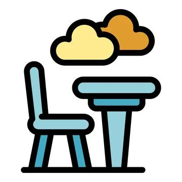 School table comfort zone icon vector flat Stock Illustration