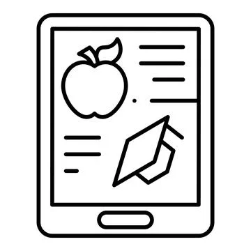 School Tablet Line Icon Stock Illustration