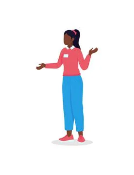 School teacher flat color vector faceless character Stock Illustration