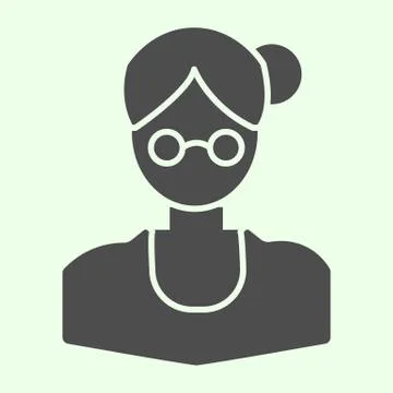 School teacher solid icon. Female businesswoman or training tutor in round イラスト素材