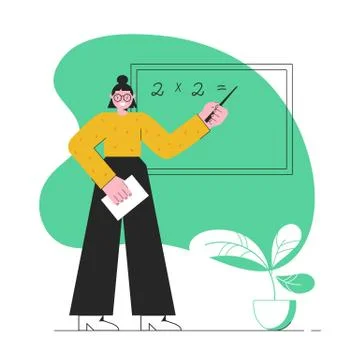 School teacher. Vector illustration isolated on white background. Stock Illustration