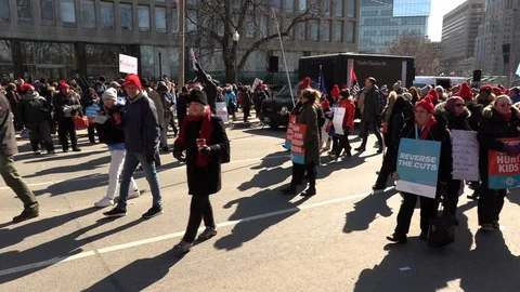 School teachers on strike protesting education cuts in Ontario Canada Stock Footage 125319665