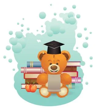School Teddy Bear イラスト素材