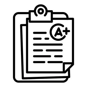 School test icon, outline style Illustrazione stock