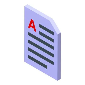 School test paper getting a plus grade representing excellent result 스톡 일러스트