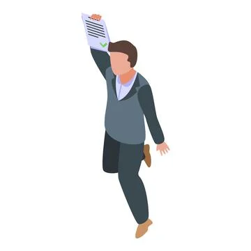 School test passed icon, isometric style Stock Illustration